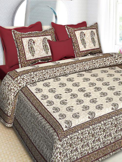 indhome life 100% cotton king size double bedsheet(90*108 inches) with two pillow covers(17*27 inches) - 17564455 - Very Small Image - 1