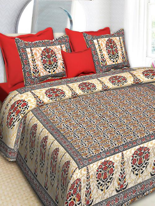 indhome life 100% cotton king size double bedsheet(90*108 inches) with two pillow covers(17*27 inches) - 17564457 - Very Small Image - 1