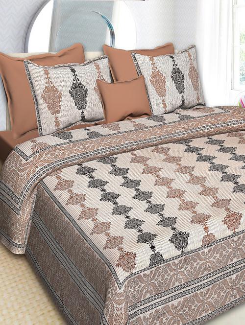 indhome life 100% cotton king size double bedsheet(90*108 inches) with two pillow covers(17*27 inches) - 17564458 - Very Small Image - 1