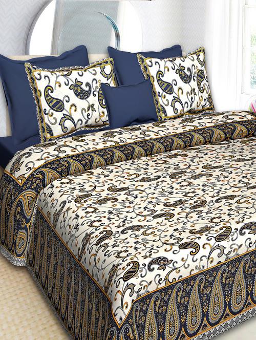 indhome life 100% cotton king size double bedsheet(90*108 inches) with two pillow covers(17*27 inches) - 17564460 - Very Small Image - 1