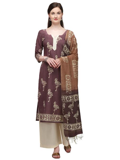batik printed unstitched suit - 17564779 - Very Small Image - 1