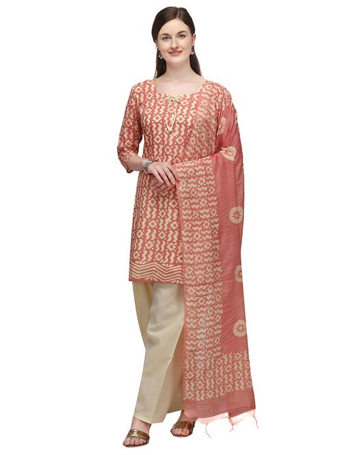 batik printed unstitched suit - 17564780 - Very Small Image - 1