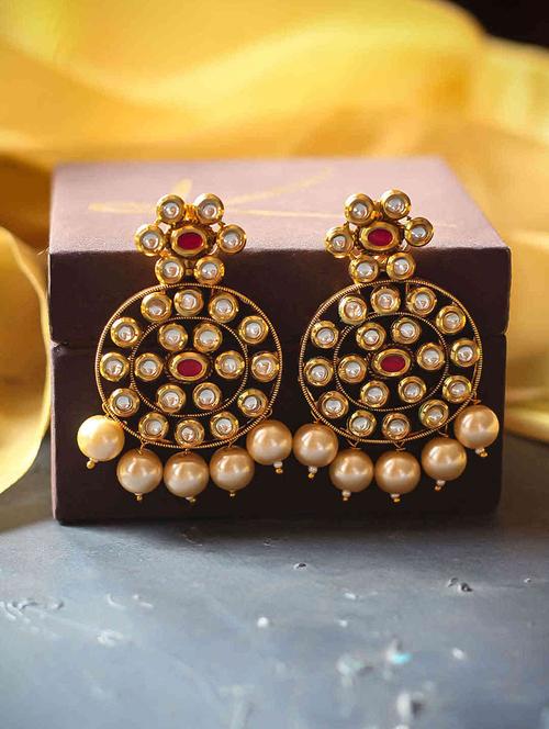 red copper chandballi earring - 17565075 - Very Small Image - 1