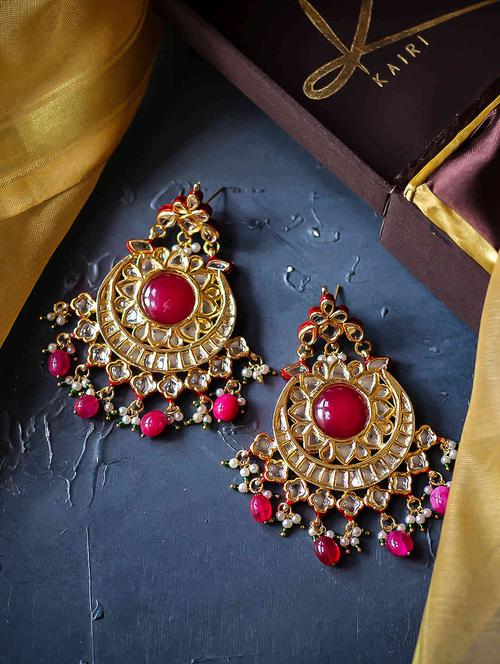 red copper chandballi earring - 17565079 - Very Small Image - 1