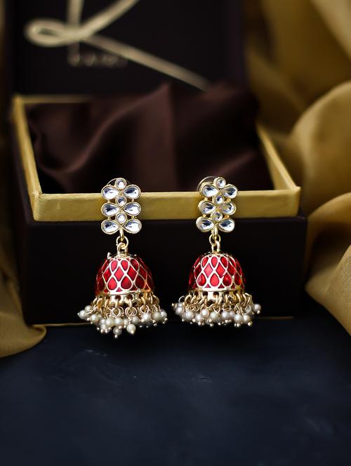 multi colored copper jhumka earring - 17565094 - Very Small Image - 1