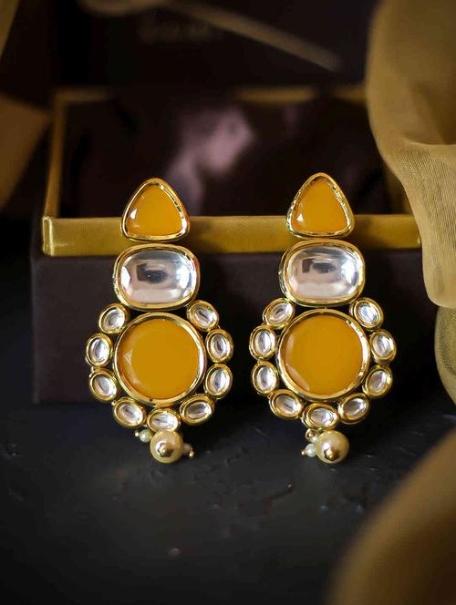 yellow copper drop earring - 17565097 - Very Small Image - 1