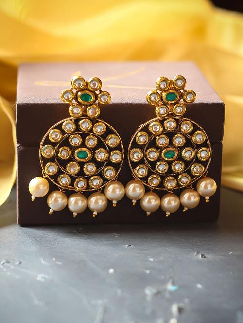 green copper chandballi earring - 17565101 - Very Small Image - 1