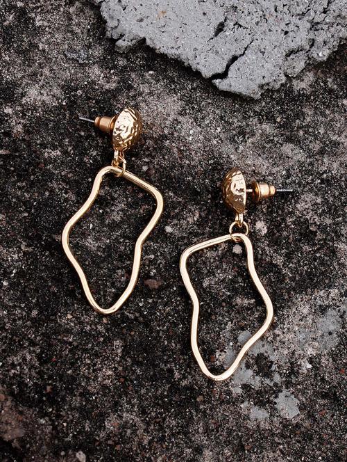 gold metal drop earring - 17565247 - Very Small Image - 1