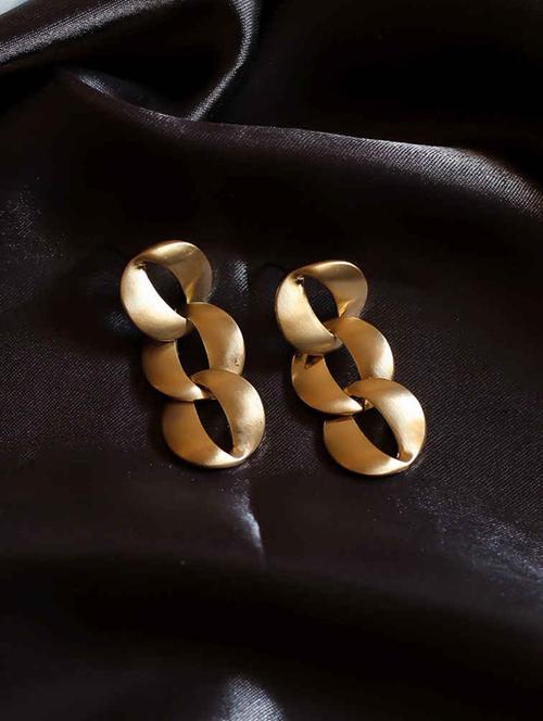 gold metal earrings - 17565273 - Very Small Image - 1