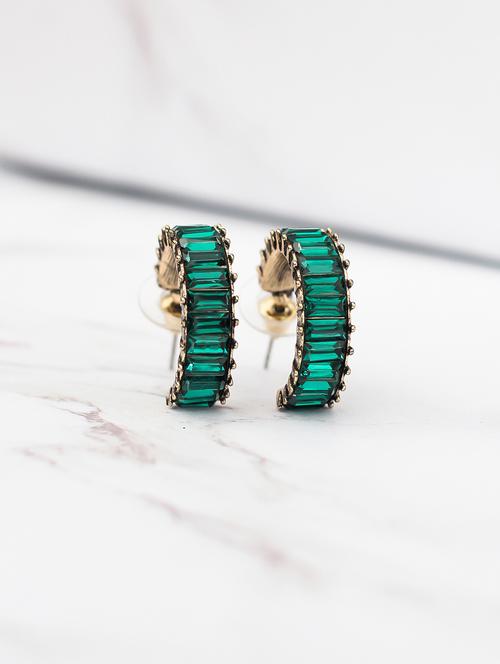 green metal hoop earrings - 17565287 - Very Small Image - 1