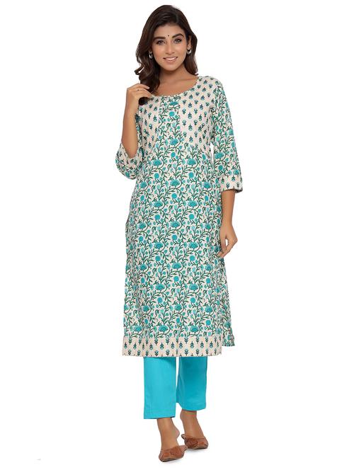 floral kurta pant set - 17566003 - Very Small Image - 1