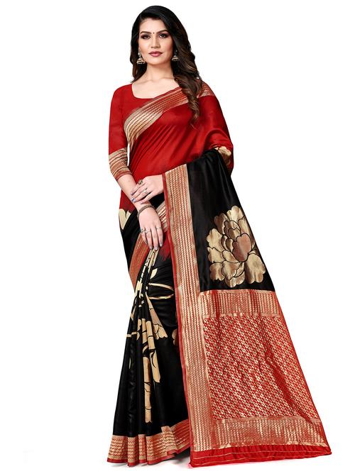jacquard banarasi saree with blouse - 17566034 - Very Small Image - 1