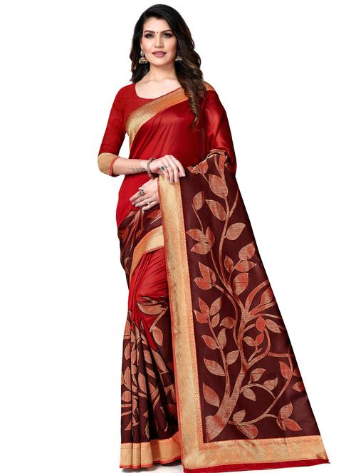 jacquard banarasi saree with blouse - 17566042 - Very Small Image - 1
