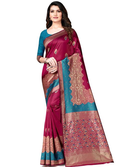 jacquard banarasi saree - 17566047 - Very Small Image - 1