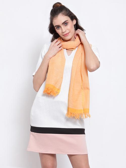 yellow cotton stole - 17566155 - Very Small Image - 1
