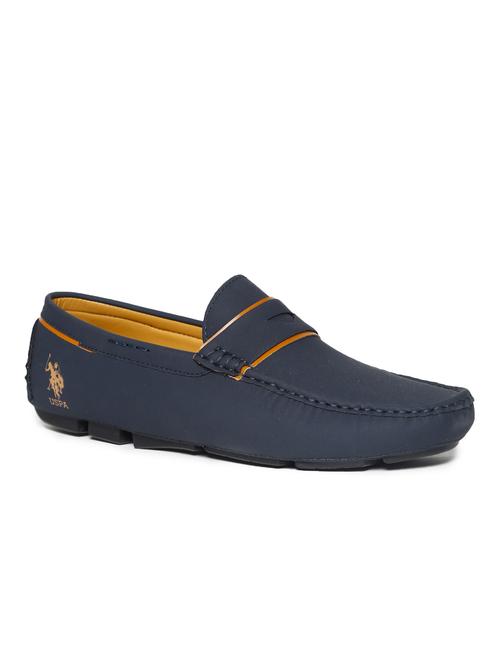 navy pu slip on loafers - 17566707 - Very Small Image - 1