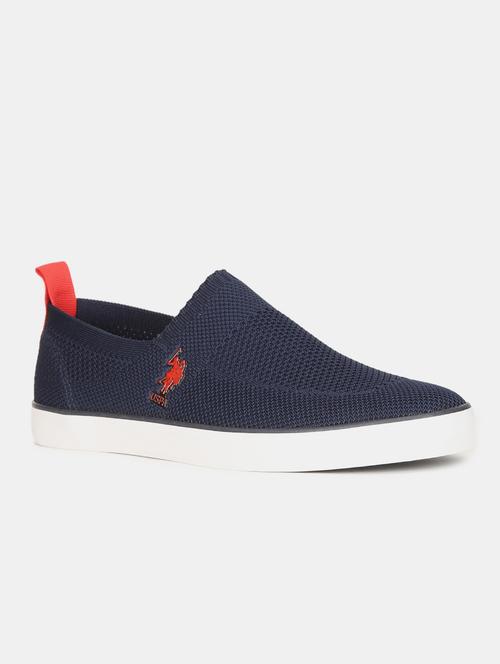 navy fabric lace up sneakers - 17566802 - Very Small Image - 1