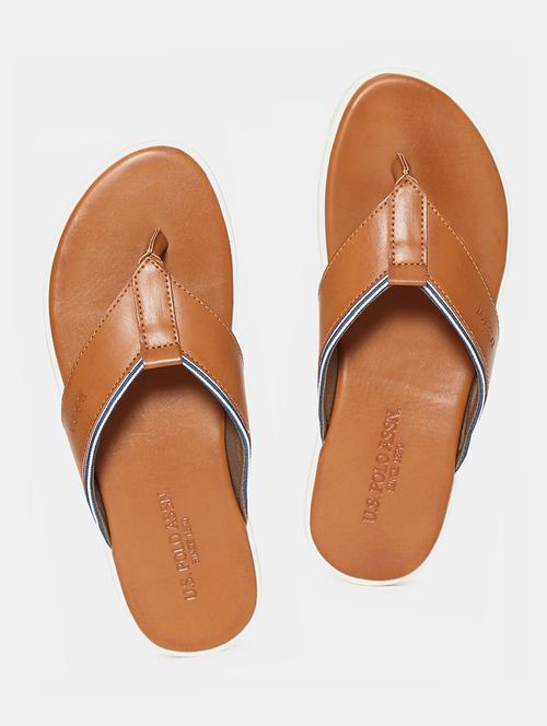 tan leather slip on slippers - 17566891 - Very Small Image - 1