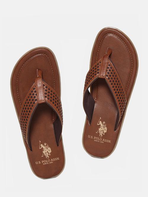tan leather slip on slippers - 17566901 - Very Small Image - 1
