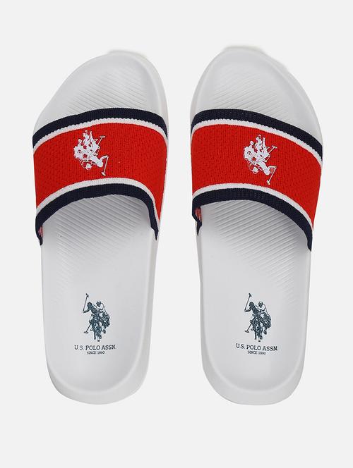 red fabric slip on flip flops - 17566935 - Very Small Image - 1
