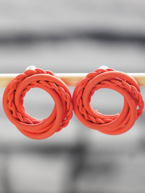 orange rubber studs earring - 17567058 - Very Small Image - 1