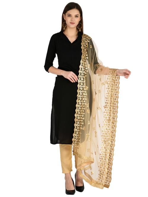 gold net dupatta - 17567874 - Very Small Image - 1