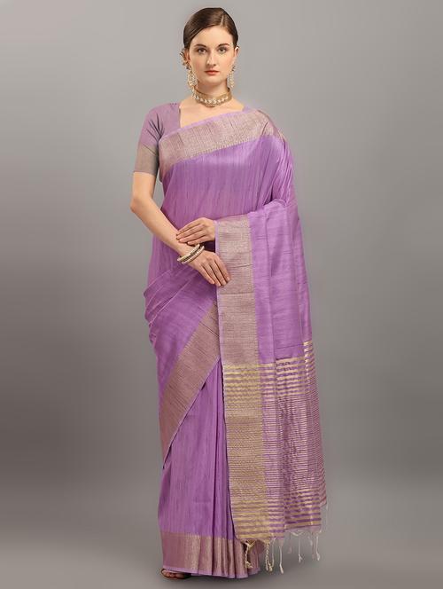 solid bordered saree with blouse - 17567914 - Very Small Image - 1