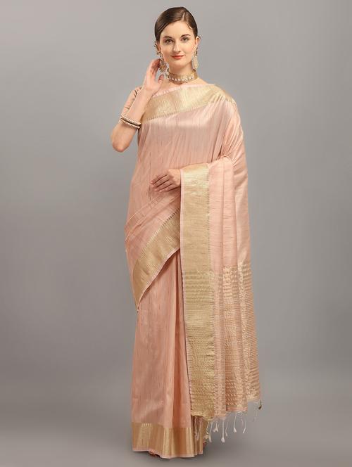 solid bordered saree with blouse - 17567926 - Very Small Image - 1