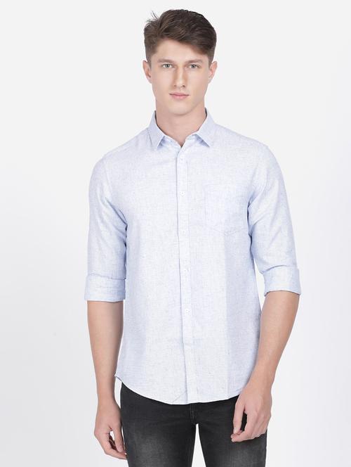 light blue printed casual shirt - 17568035 - Very Small Image - 1