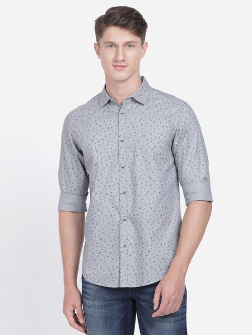 grey floral casual shirt - 17568054 - Very Small Image - 1