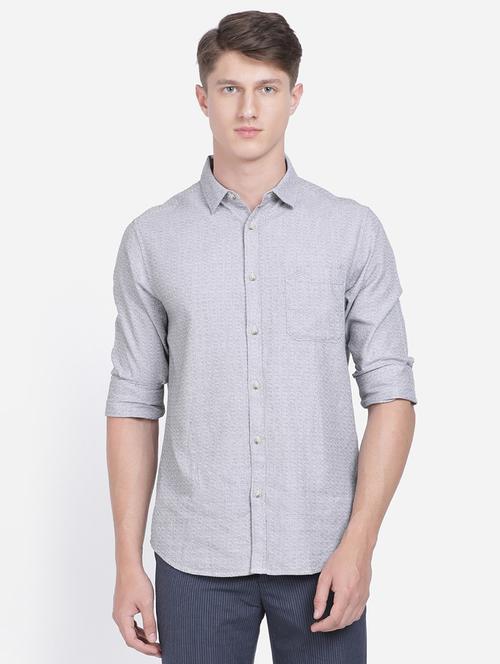 grey printed casual shirt - 17568055 - Very Small Image - 1