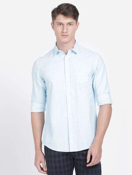 light blue solid casual shirt - 17568066 - Very Small Image - 1