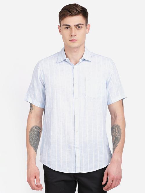 light blue striped casual shirt - 17568071 - Very Small Image - 1