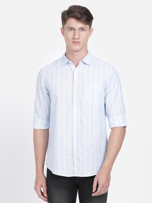 light blue striped casual shirt - 17568074 - Very Small Image - 1