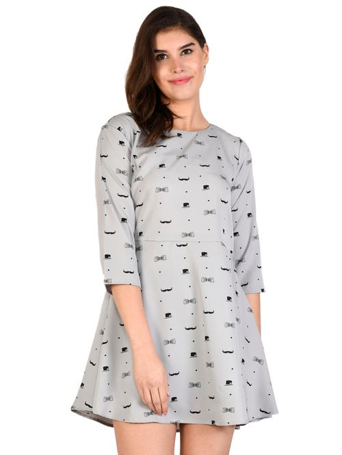 round neck printed dress - 17568178 - Very Small Image - 1