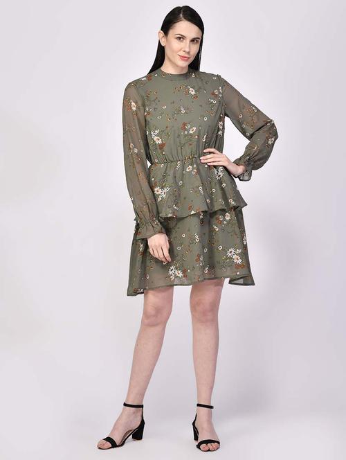 mock neck floral layered dress - 17568189 - Very Small Image - 1