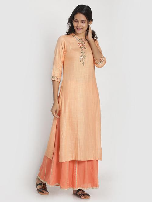 embroidered straight kurta - 17569192 - Very Small Image - 1