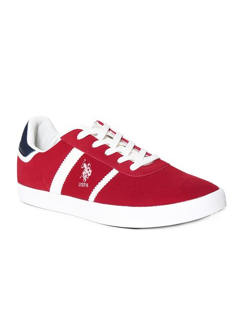 red pu lace up sneakers - 17569228 - Very Small Image - 1