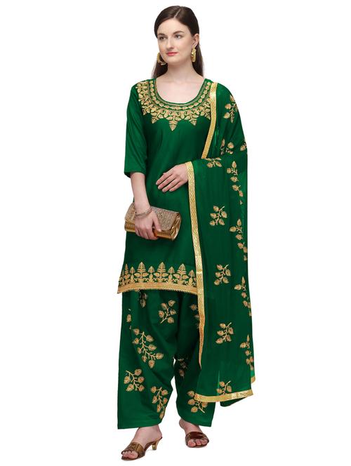 embroidered patiyala unstitched suit - 17569551 - Very Small Image - 1
