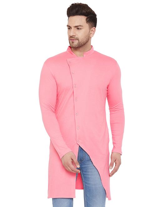 pink solid asymmetric kurta - 17569576 - Very Small Image - 1