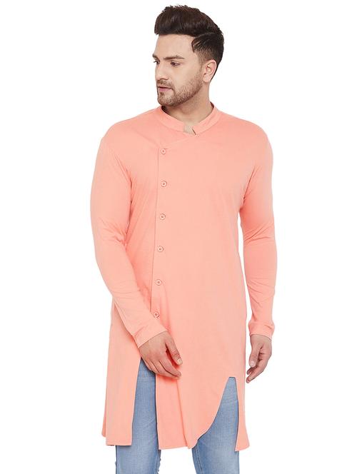 pink solid asymmetric kurta - 17569581 - Very Small Image - 1