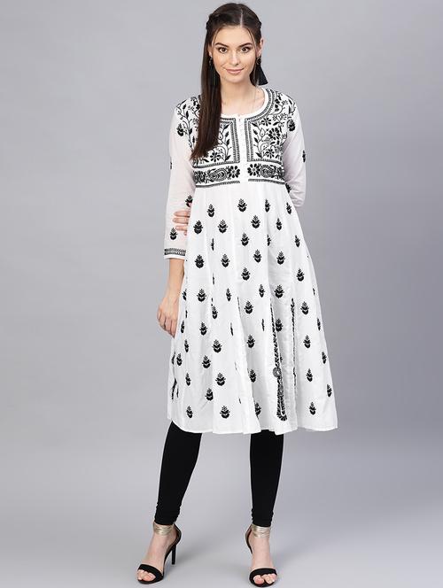 chikanakri anarkali kurta - 17570242 - Very Small Image - 1