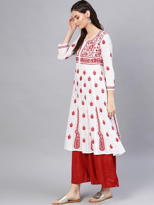 chikanakri anarkali kurta - 17570244 - Very Small Image - 1