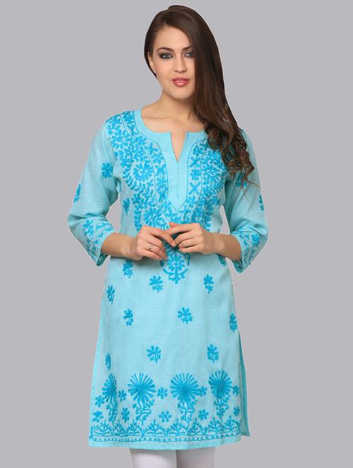 chikankari straight kurta - 17570256 - Very Small Image - 1