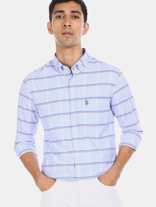 light blue checkered casual shirt - 17571345 - Very Small Image - 1