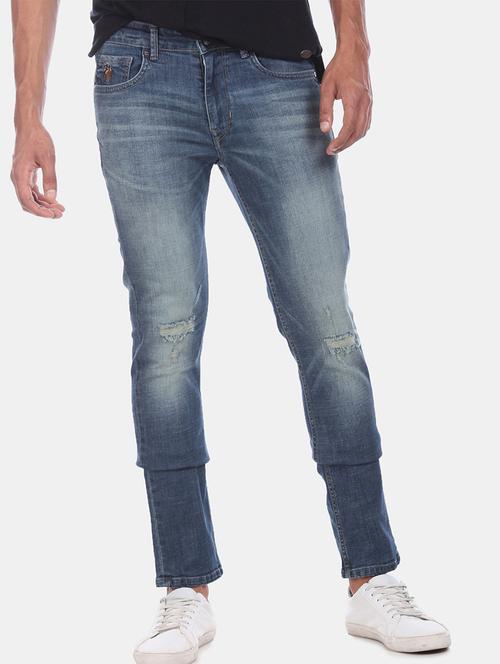 mens slim fit slash knee jeans - 17571759 - Very Small Image - 1