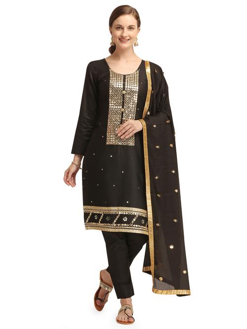 embroidered straight pant unstitched suit - 17572238 - Very Small Image - 1
