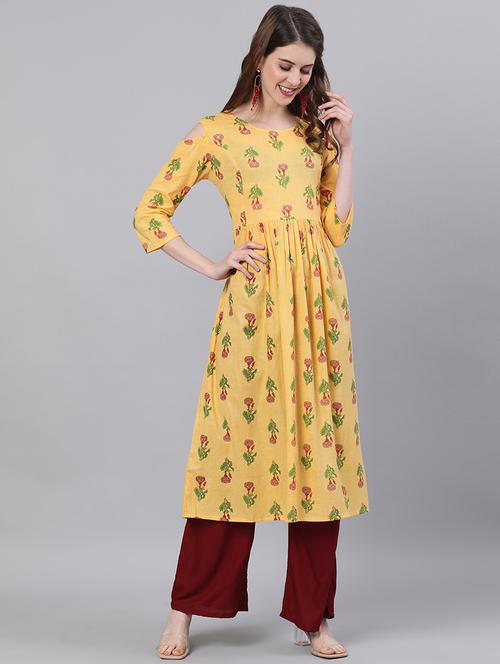 floral a-line kurta - 17572264 - Very Small Image - 1
