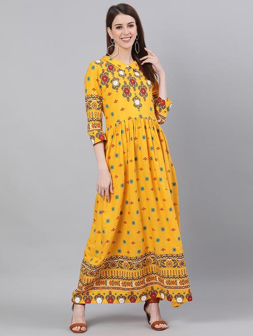 floral a-line kurta - 17572265 - Very Small Image - 1