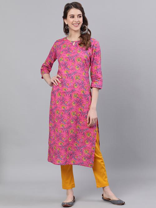 floral straight kurta - 17572274 - Very Small Image - 1